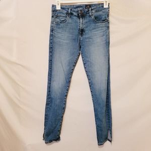 AG ankle slit skinny jeans